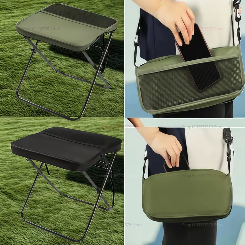 Portable Foldable Backpack Stool Lightweight Compact Camping Chair for Outdoor Fishing Camping, Picnic and Easy to Travel,
