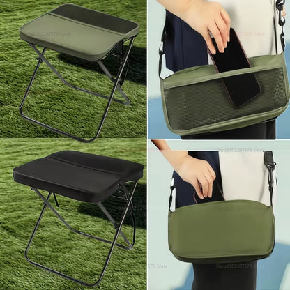 Portable Foldable Backpack Stool Lightweight Compact Camping Chair for Outdoor Fishing Camping, Picnic and Easy to Travel,