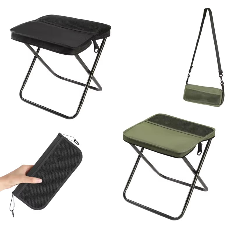 Portable Foldable Backpack Stool Lightweight Compact Camping Chair for Outdoor Fishing Camping, Picnic and Easy to Travel,