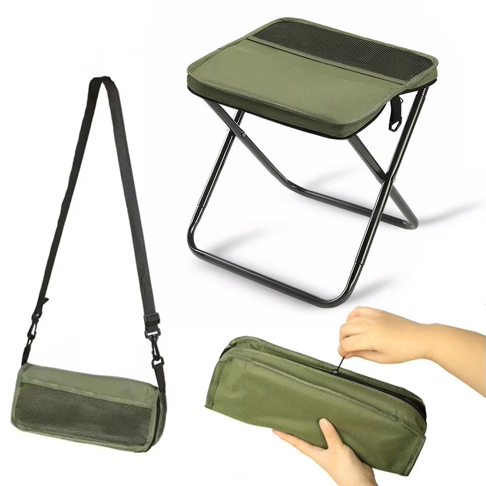 Portable Foldable Backpack Stool Lightweight Compact Camping Chair for Outdoor Fishing Camping, Picnic and Easy to Travel,